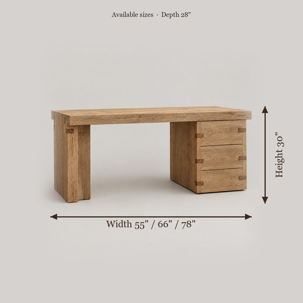 Basalt Slab Desk size chart