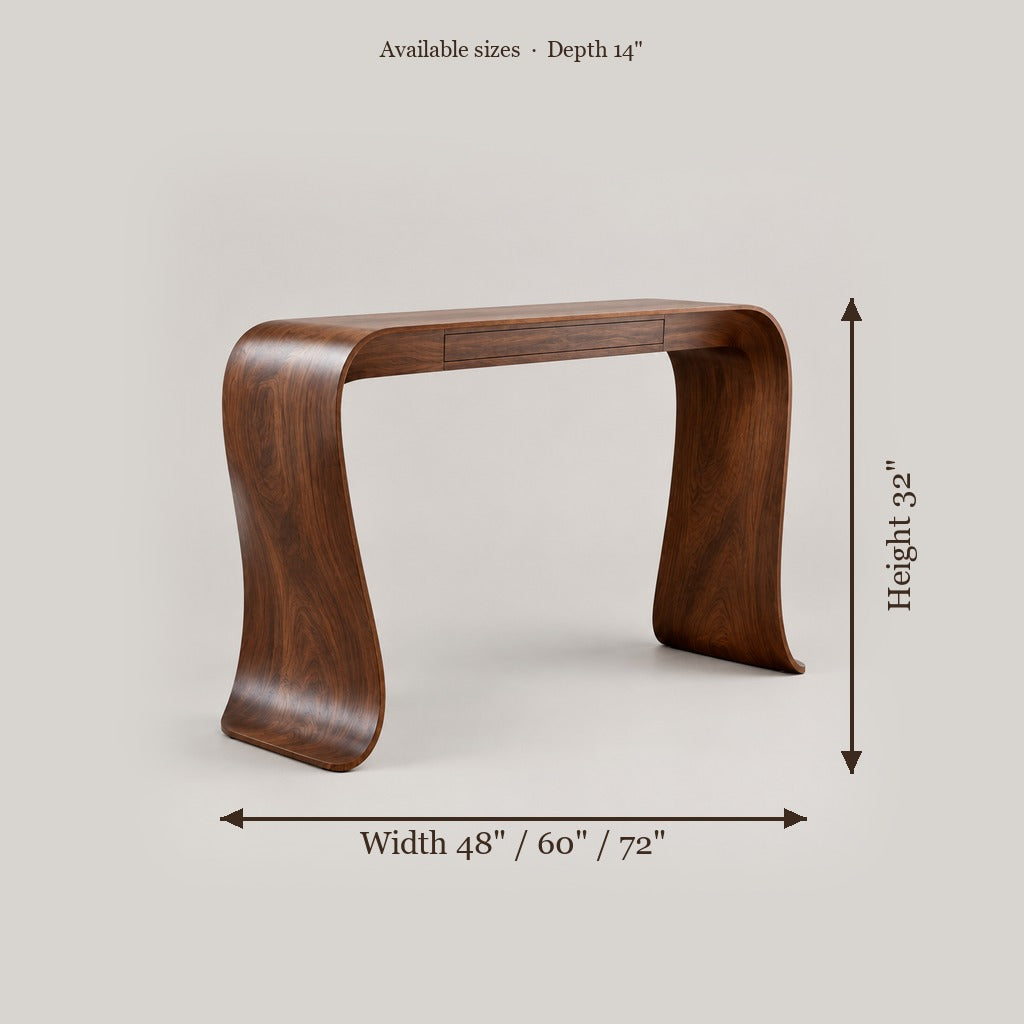 Atelier Ribbon Console with Drawer size chart