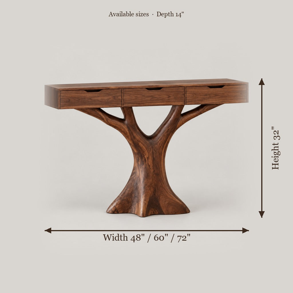 Atelier Tree-Base Drawer Console size chart