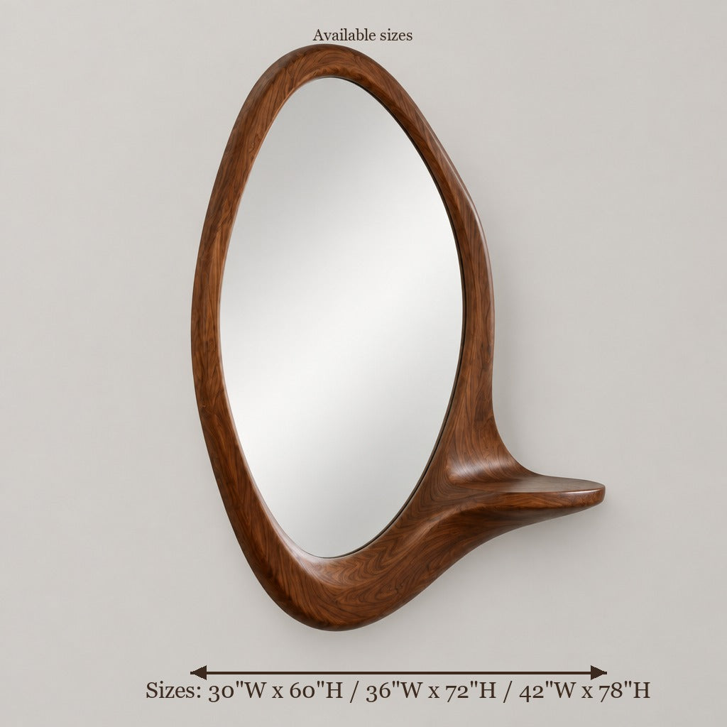 Atelier Sculpted Wave Wall Mirror size chart