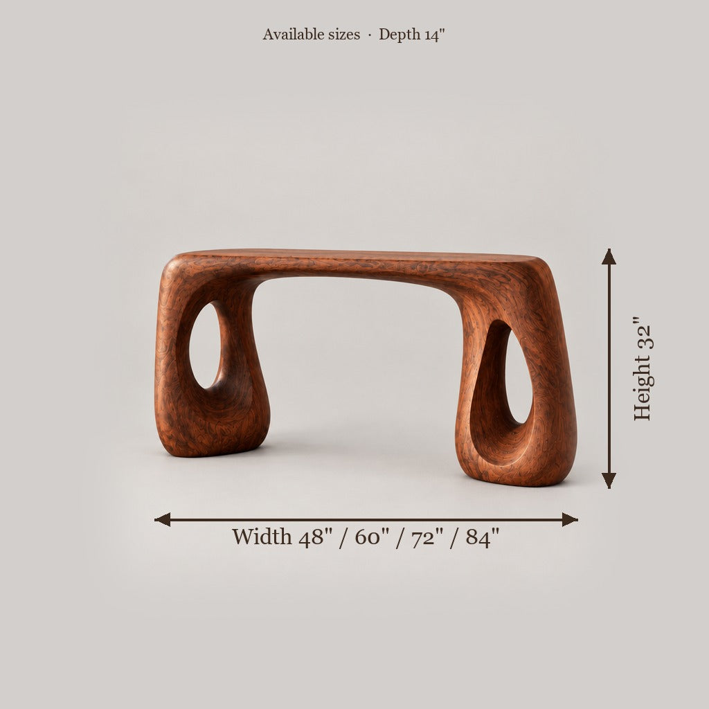Mojave Sculpted Console Table size chart