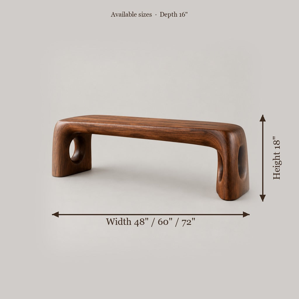 Mojave Sculpted Bench size chart