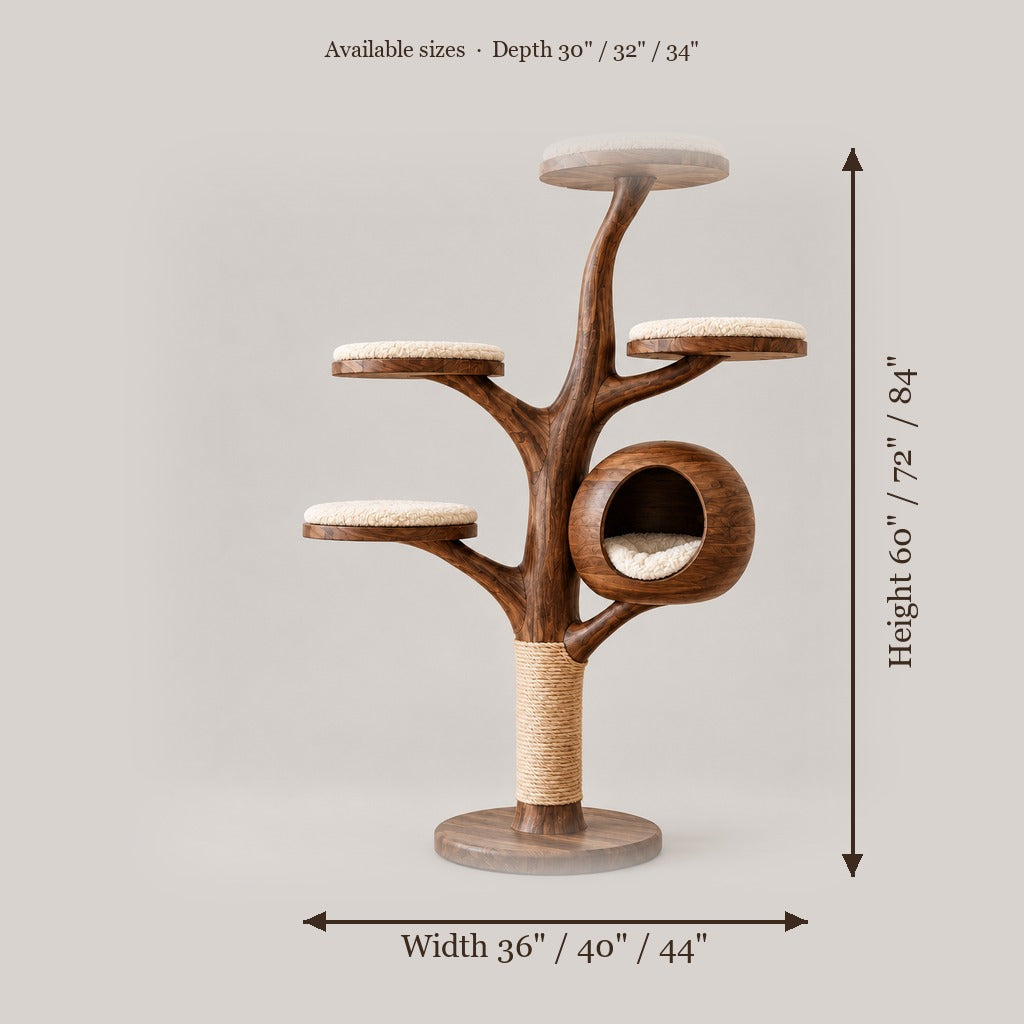 Rowan Tree Cat Tower size chart
